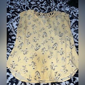 Yellow floral blouse